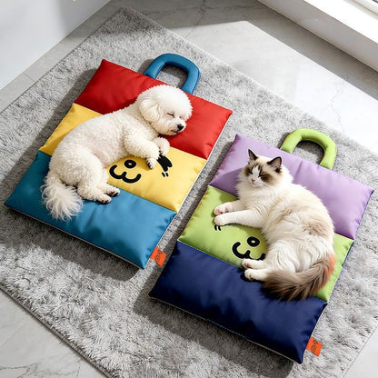 Cozy Orthopedic Colorful Emoji Dog Mat 🐾