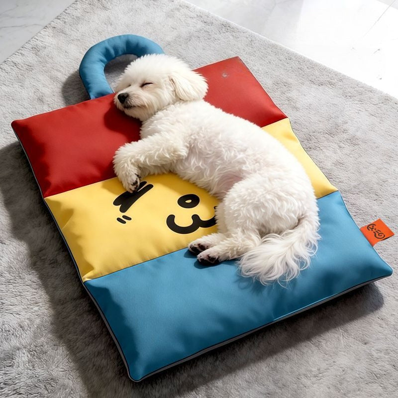 Cozy Orthopedic Colorful Emoji Dog Mat 🐾