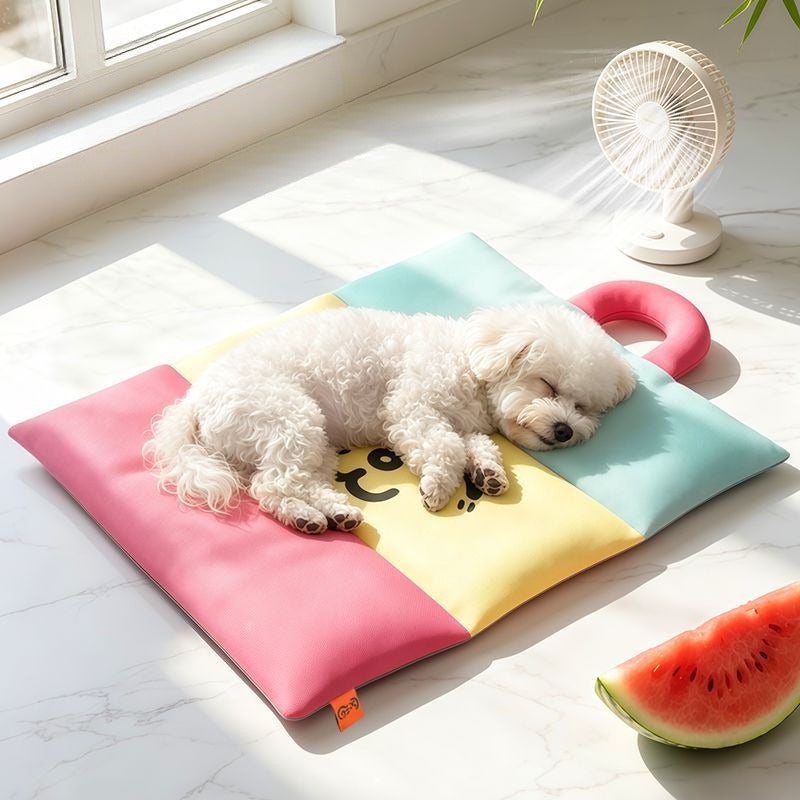 Cozy Orthopedic Colorful Emoji Dog Mat 🐾